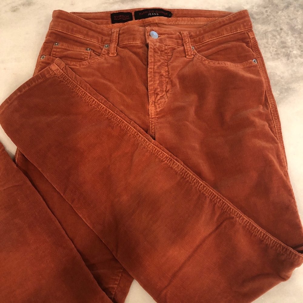 Fabrizio Gianni Burnt orange  corduroy jeans